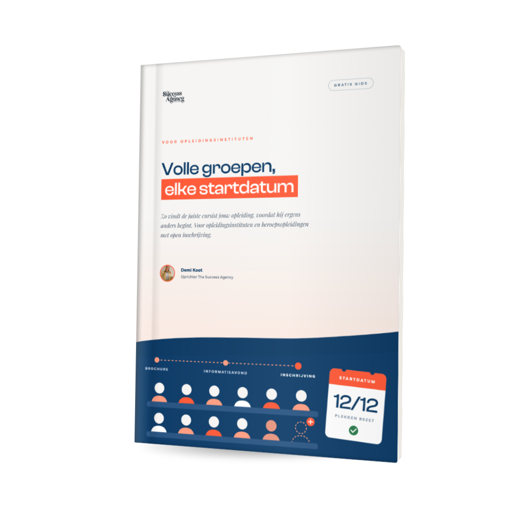 Gratis gids Volle groepen, elke startdatum: online marketing voor opleidingsinstituten